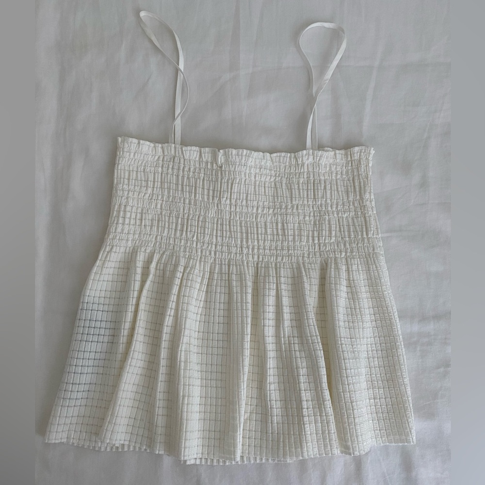 Mango strappy camisole top in white